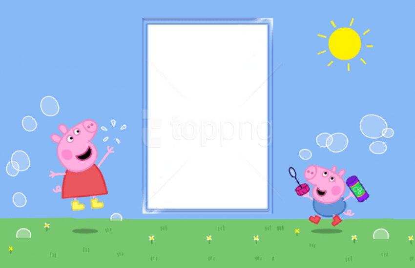Free Png Peppa Pig Kidsframe Background Best Stock - Peppa Pig Birthday Cards (850x550), Png Download
