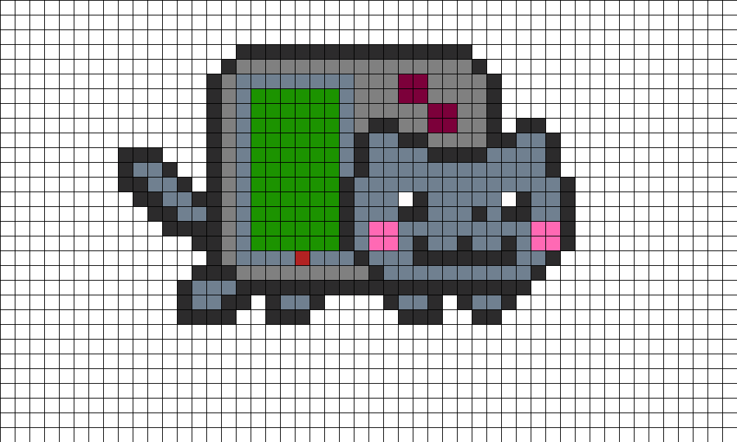 Nyan Cat Perler Bead Pattern 169191 - Nyan Cat Pixel Art (1050x630), Png Download