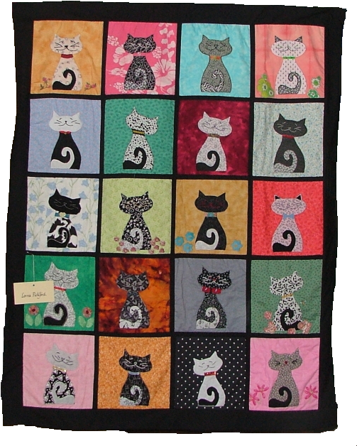 Curly Cat Tails Quilt - Patchwork (516x650), Png Download