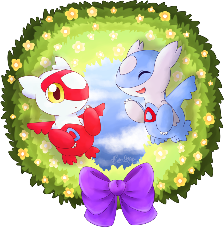Baby Lati@s By Hime Nyan Pokemon Latias, Latios And - Baby Latias And Latios (880x907), Png Download