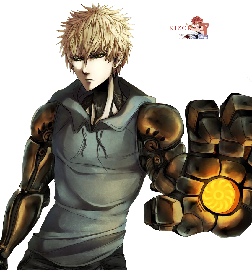 Genos, His Character Drawing Reminds Me So Much Of - Genos One Punch Man Png (852x937), Png Download