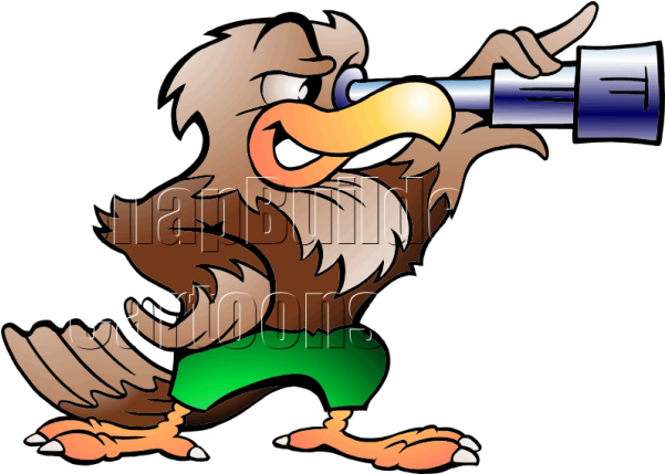 Telescope Clipart Hand Drawn - Eagle With A Telescope (600x600), Png Download