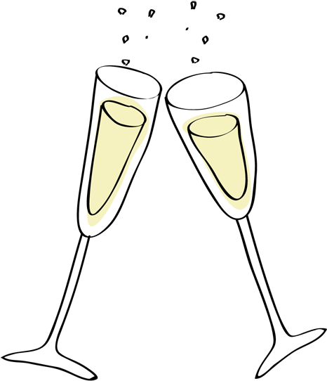 Hand Drawn Wedding Scrapbook-05 - Champagne Stemware (513x600), Png Download