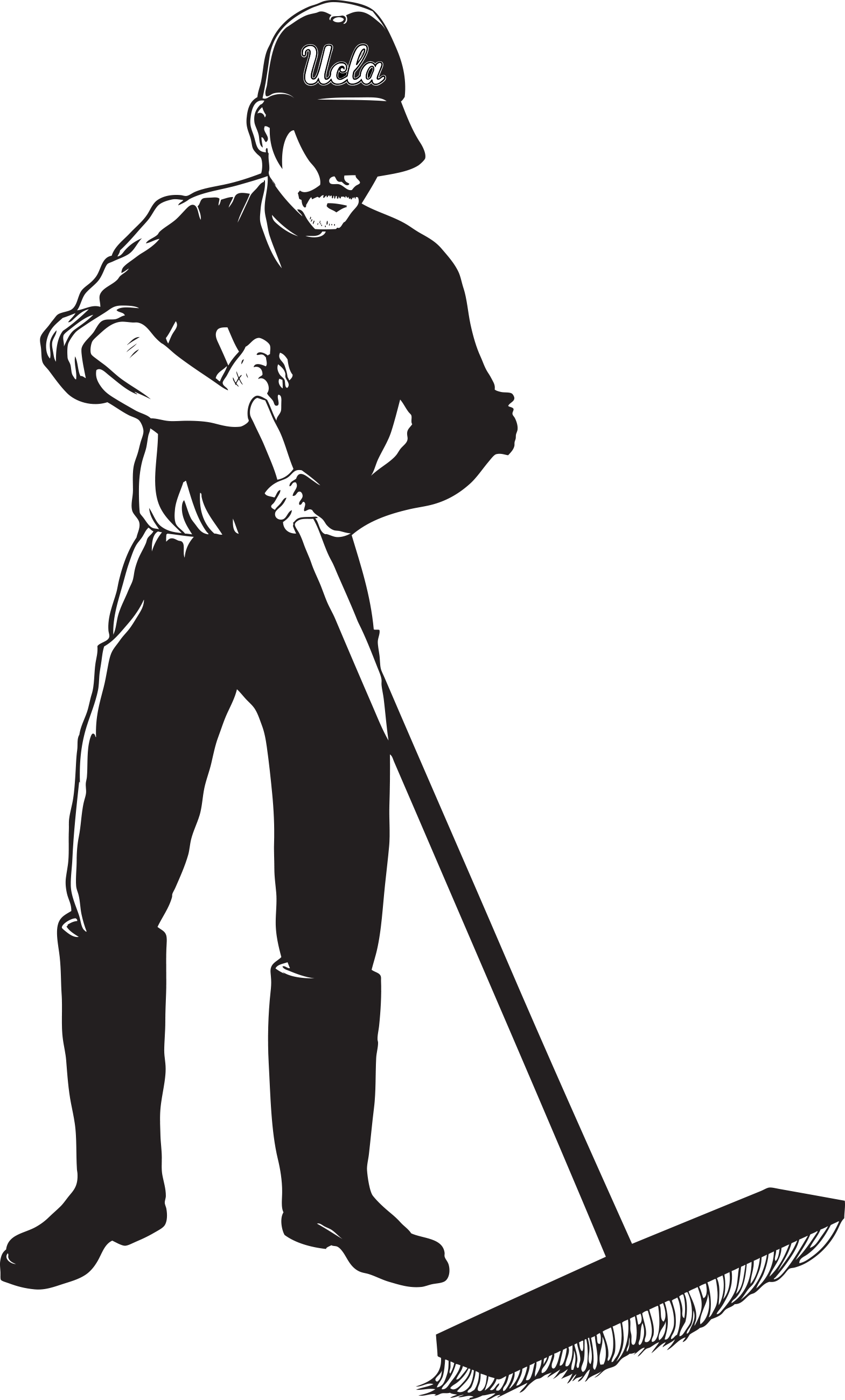 But A Fear Of Being Seen Visiting A Pluspng - Janitor Black And White (1569x2600), Png Download