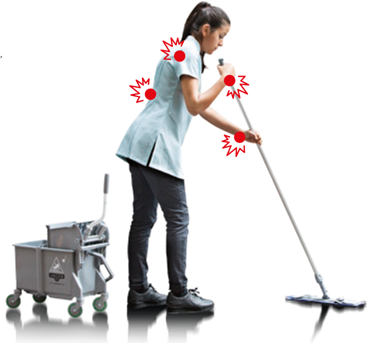Traditional Cleaning Systems Often Lead To The Backs, - Ergonomics For Cleaning (792x698), Png Download