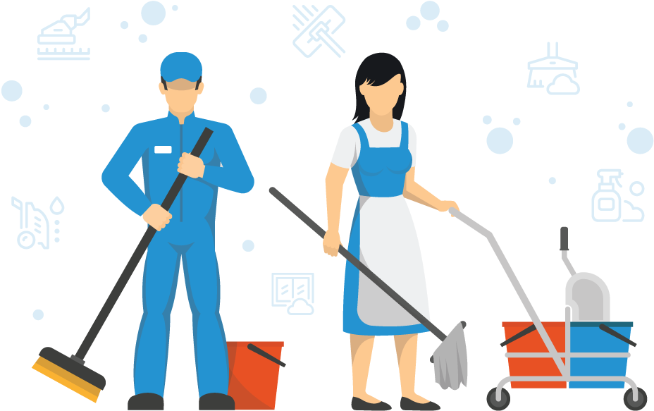 Professional Commercial Janitorial Service - Illustration (963x604), Png Download