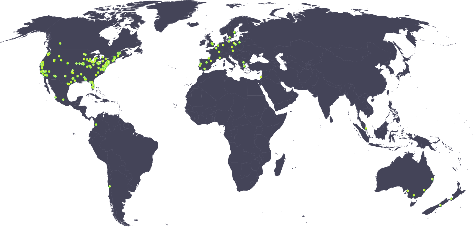 Locations - High Quality World Map Black And White (1601x1001), Png Download