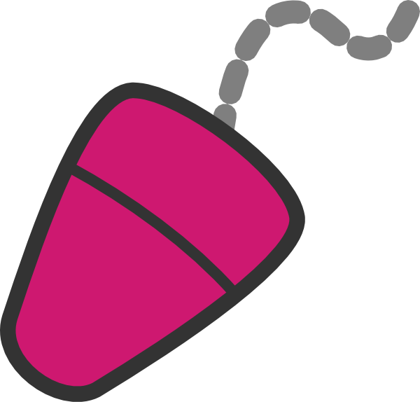 Pc Mouse Clipart Ps2 - Computer Mouse Clipart Pink (600x574), Png Download