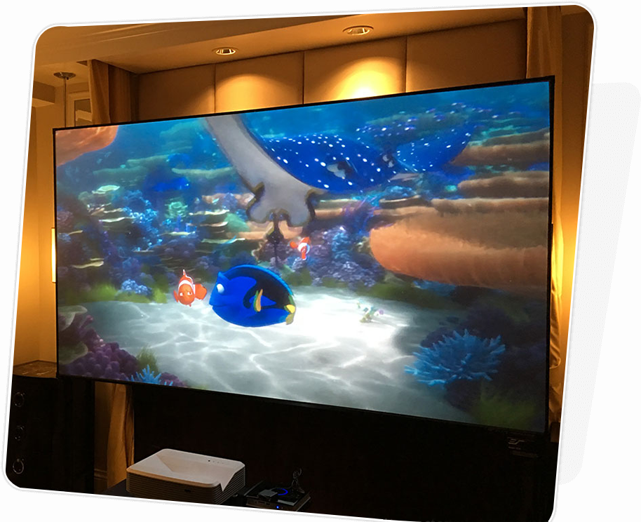 Projection Screen Fabric - Led-backlit Lcd Display (914x744), Png Download