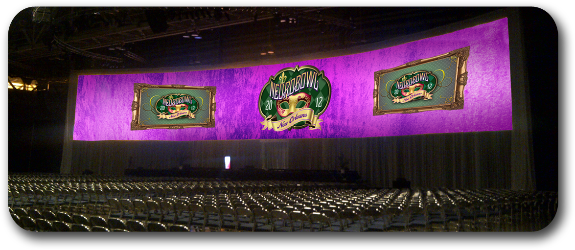 5 Projector Blend On 180 Ft - 180 Degree Screen Stage (1175x511), Png Download