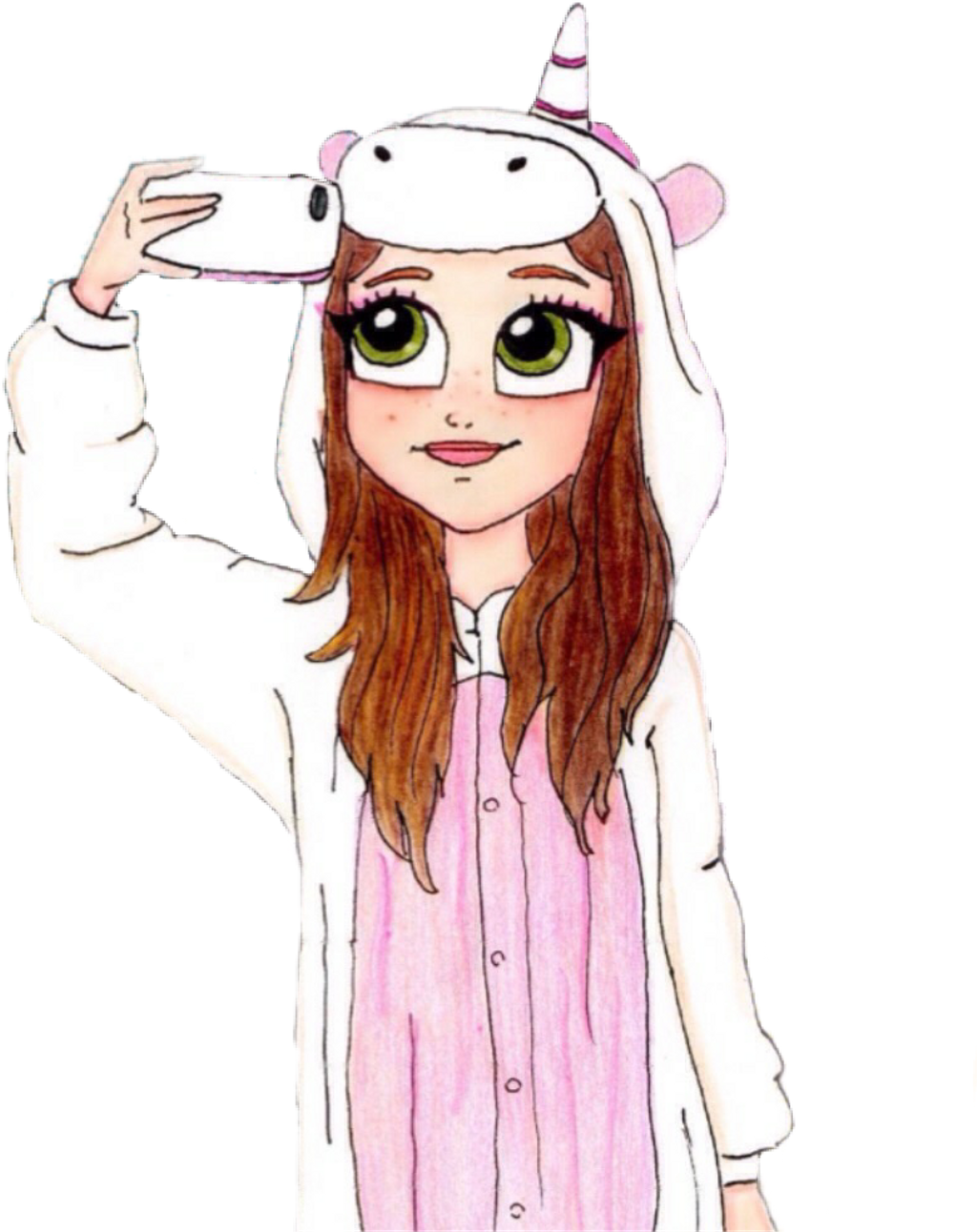 #girl #unicorn #unicorngirl #chica #unicornio #selfie - Desenhos De Karol Sevilla (1024x1292), Png Download