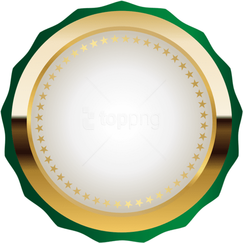 Free Png Download Seal Badge Green Gold Clipart Png - Badge Images Png (850x848), Png Download