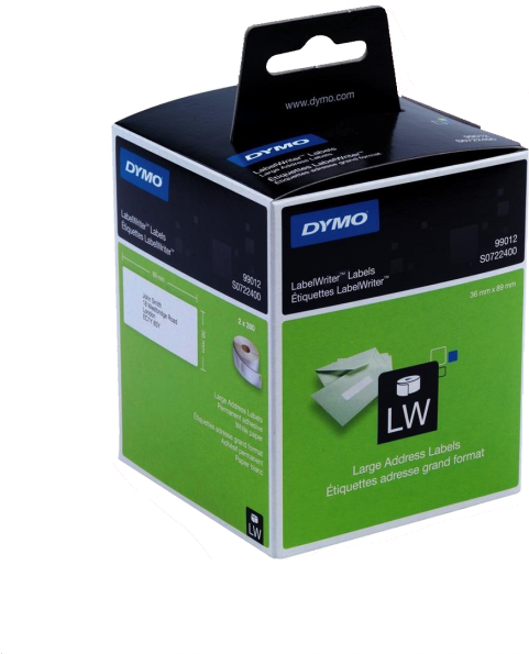 Dymo Lw L Add Label White Paper 89x36mm - Dymo Large Address Labels 99012 (600x660), Png Download