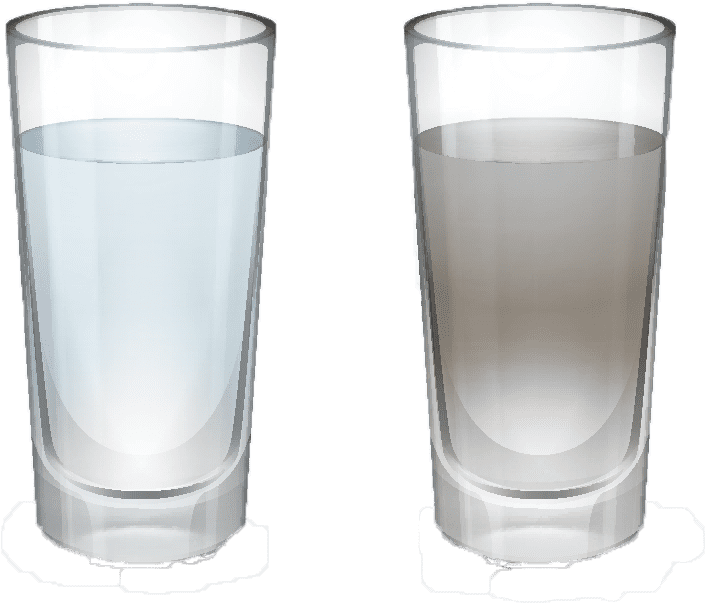 A Clean Glass Of Water Vs A Dirty Glass Of Water - Pouring Clean Water Into Dirty Water (1042x1042), Png Download