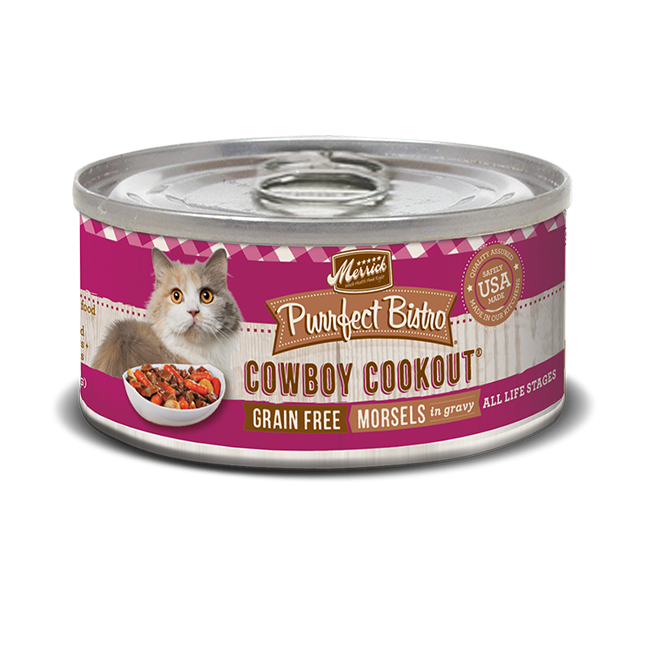 Merrick Purrfect Bistro Cowboy Cookout Cat Food - Cowboy Cookout Cat Food (650x650), Png Download