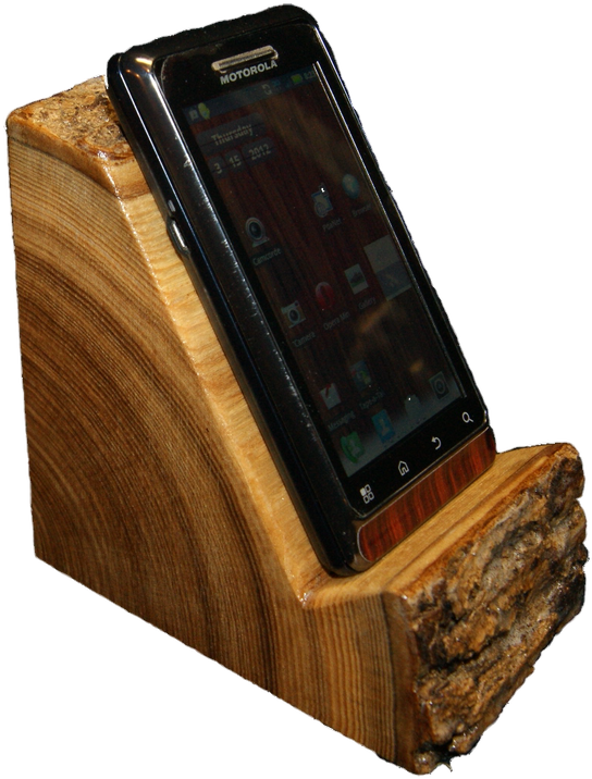 Quarter Black Ash Log Phone Holder - Wood Easy Phone Holder (684x800), Png Download