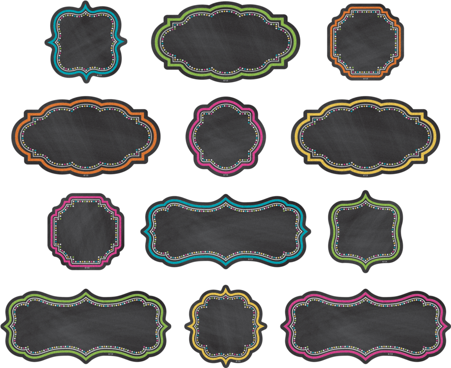 Tcr77320 Clingy Thingies Chalkboard Brights Accents - Oval (900x900), Png Download