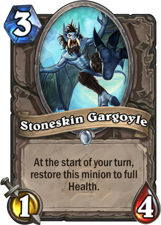 Stoneskin Gargoyle - Hearthstone Charge Divine Shield (567x811), Png Download