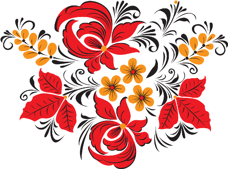 Folk Art, Applique Patterns, Flower Art, Hand Painted, - Russian Flower Png (800x607), Png Download