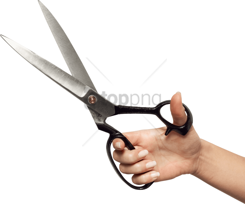 Free Png Download Hand Holding Huge Scissors Png Images - Holding Scissors (850x706), Png Download
