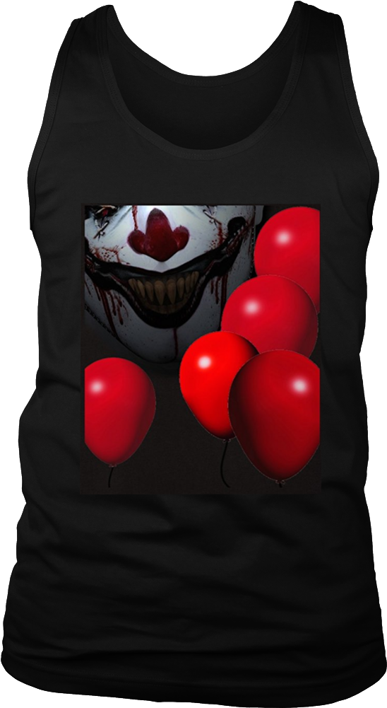 Creepy Scary Clown Red Balloon Halloween Costume T - T-shirt (1000x1000), Png Download
