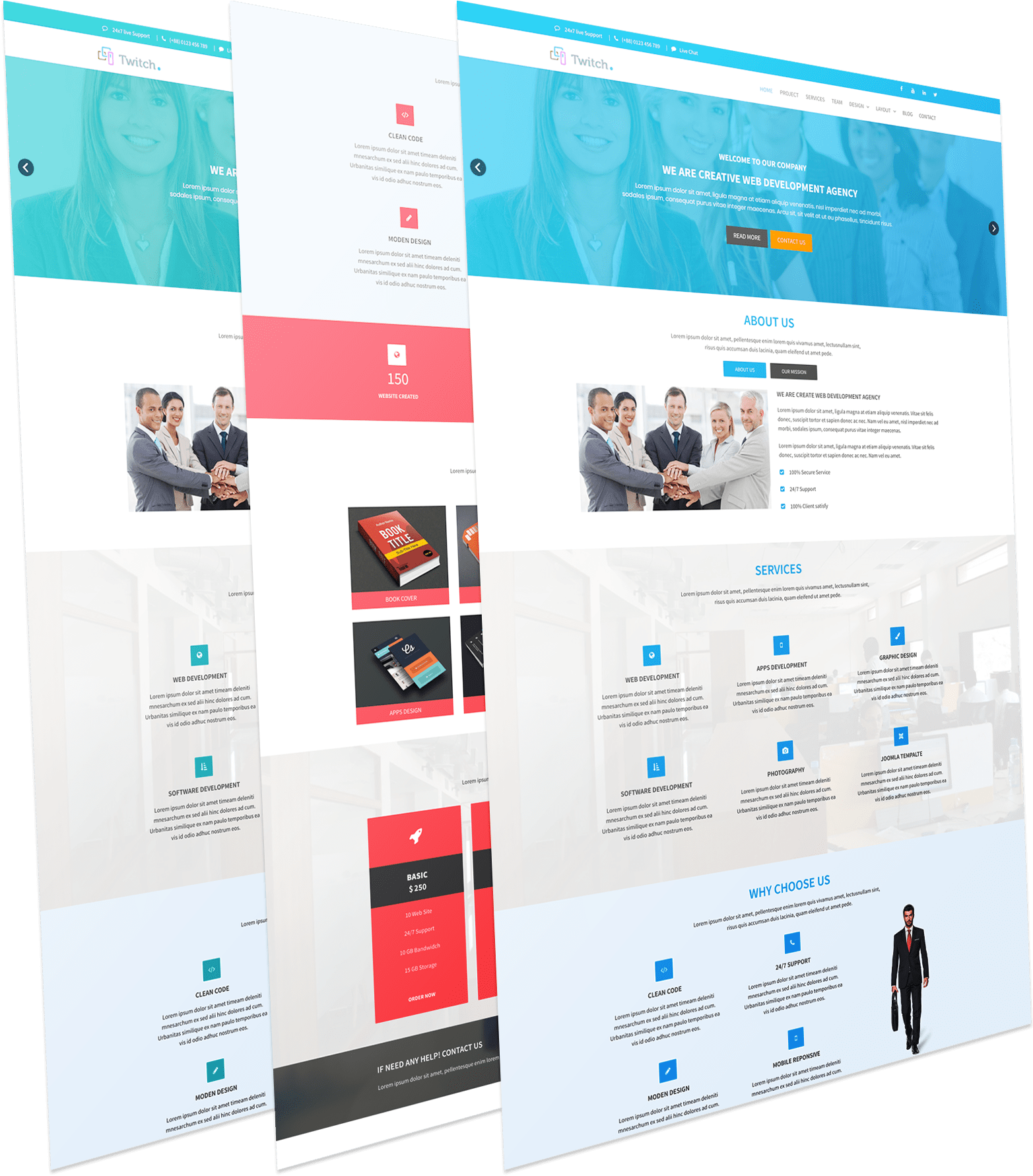 Corporate Joomla Template - Graphic Design (1892x1900), Png Download