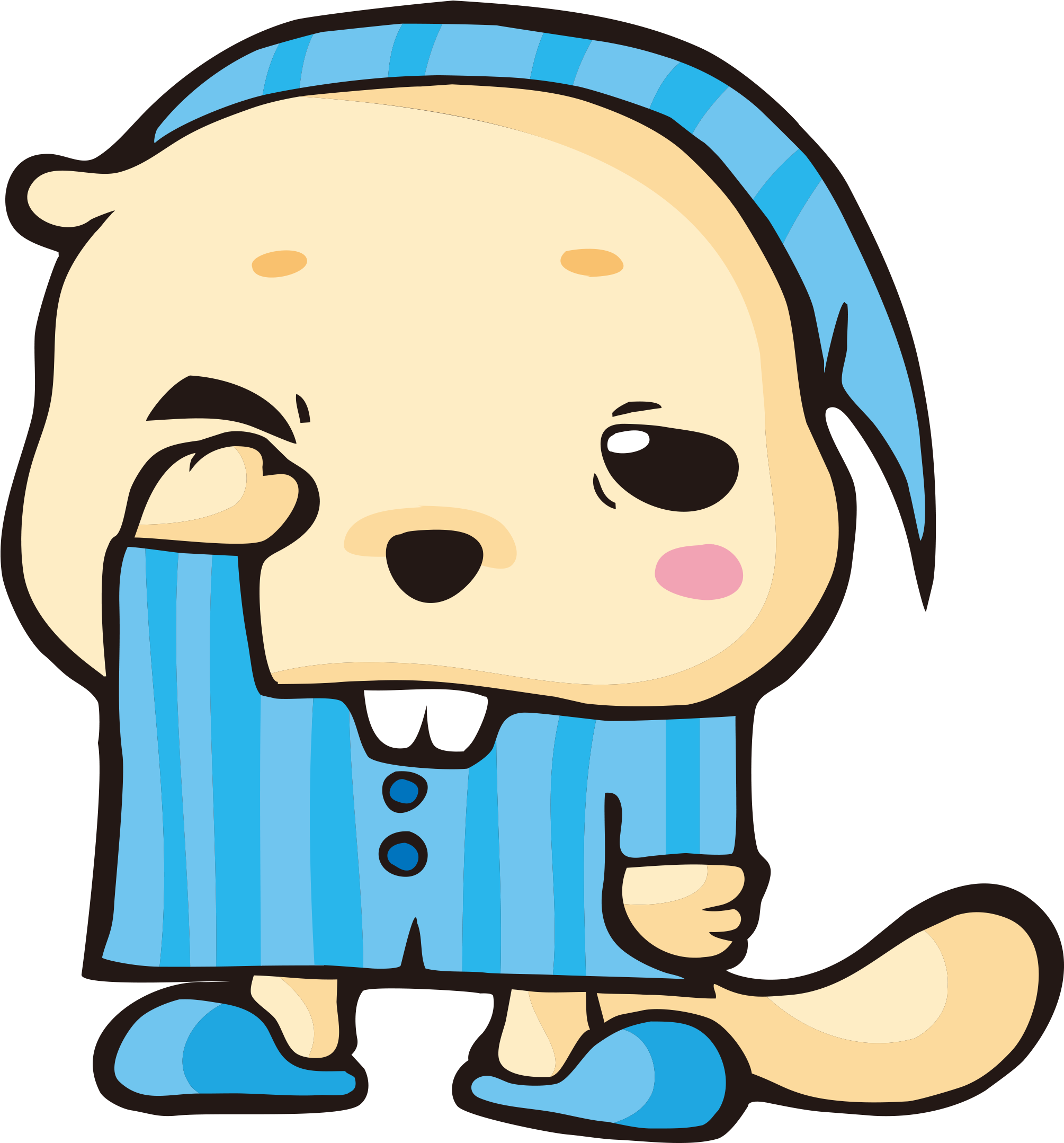 Beaver Pajamas Clip Art - Transparent Background Pajamas Clipart (2902x2258), Png Download