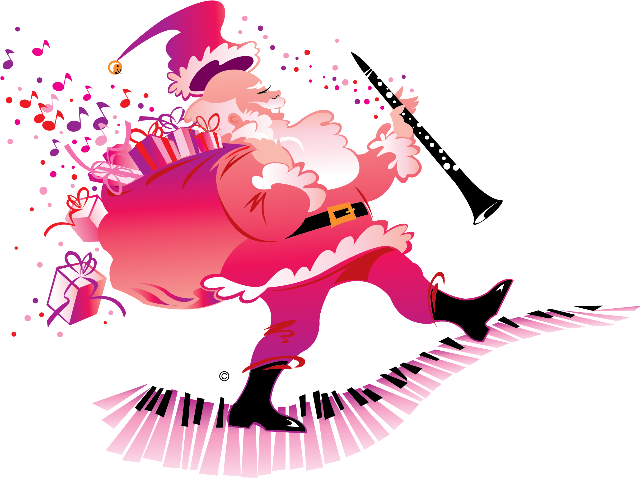 Pink Santa Clip Art - Graphic Design (2550x3300), Png Download