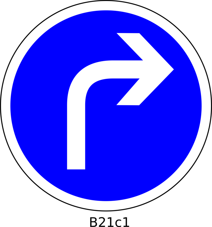 Traffic Sign Direction, Position, Or Indication Sign - Turn Right Clipart (699x750), Png Download