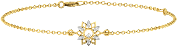 Bracelet In Gold & Real Diamond - Bangle (640x960), Png Download