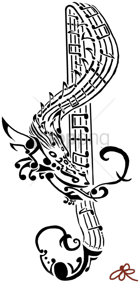 Free Png Tattoo Png Image With Transparent Background - Tattoo Clipart Transparent Music (480x970), Png Download