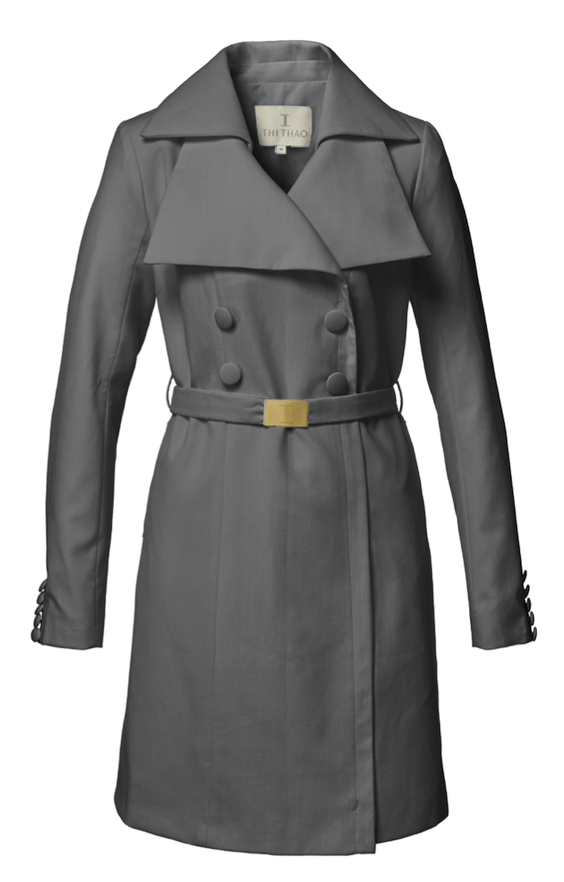 Coatdress Grey - Overcoat (700x881), Png Download