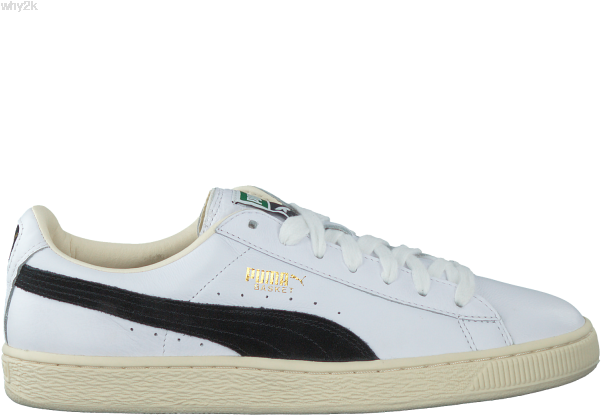 White Puma Sneakers Basket Classic B&w Puma - Skate Shoe (600x600), Png Download
