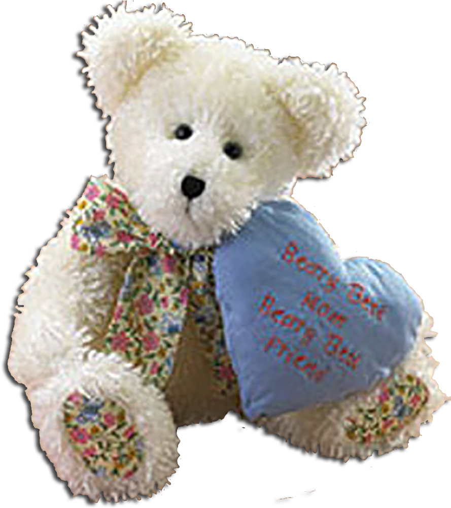 Boyds Momma Mchugs White Chenille Teddy Bear With Heart - Teddy Bear (899x1000), Png Download