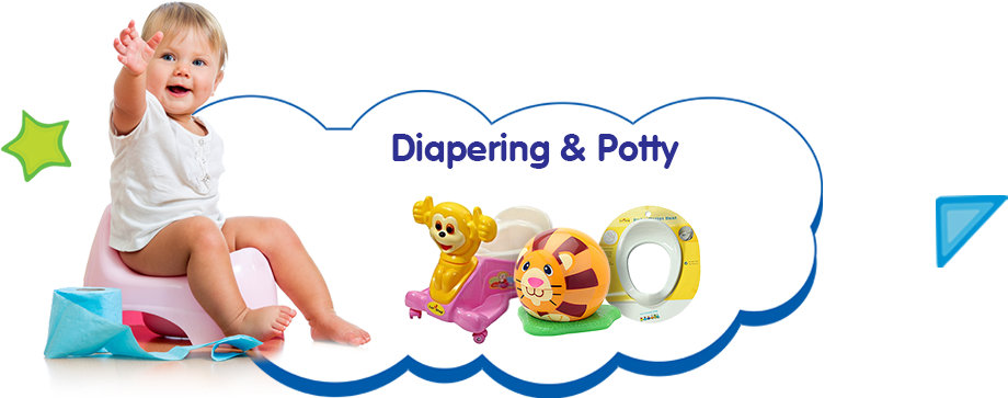 1st Step Diapering & Potty Training Products - Cartoon (990x363), Png Download