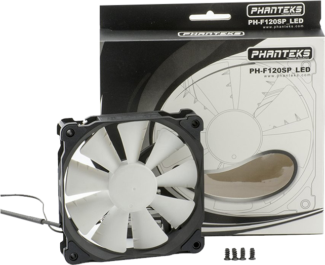 Phanteks 1300rpm Blades 120mm Case Fan Blue Led With - Phanteks Ph F120sp Black White Led 120mm (750x750), Png Download