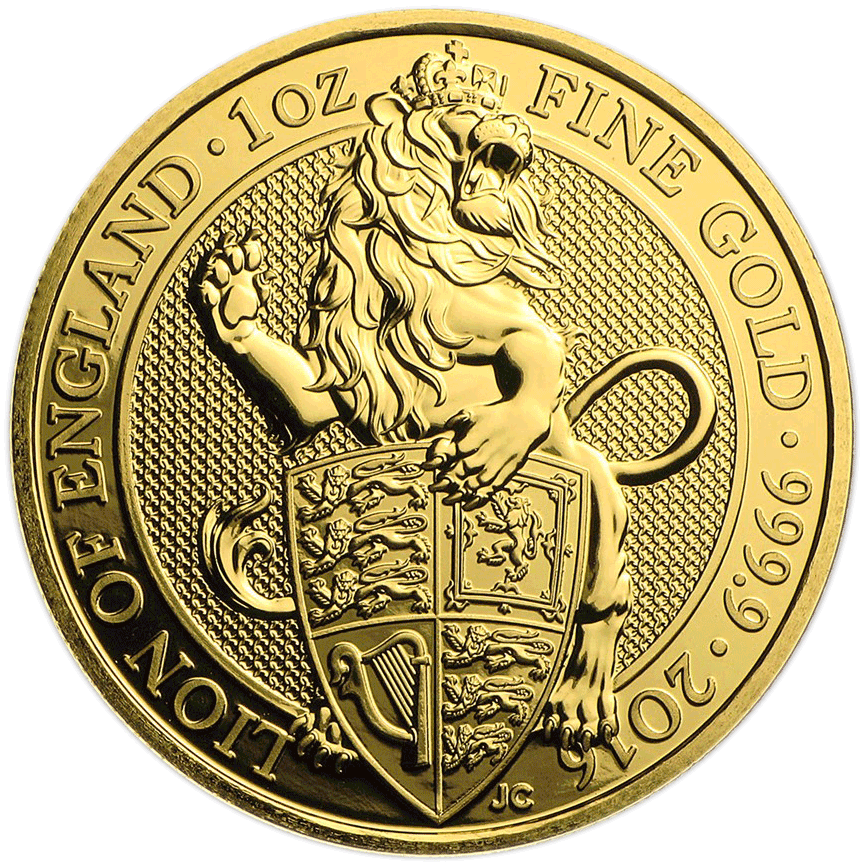 Lion Of England - Queens Beast 1oz Gold (900x900), Png Download