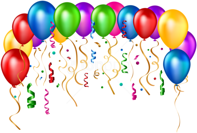 Free Png Download Birthday Party Balloons Transparent - Transparent Birthday Party Clipart (850x586), Png Download
