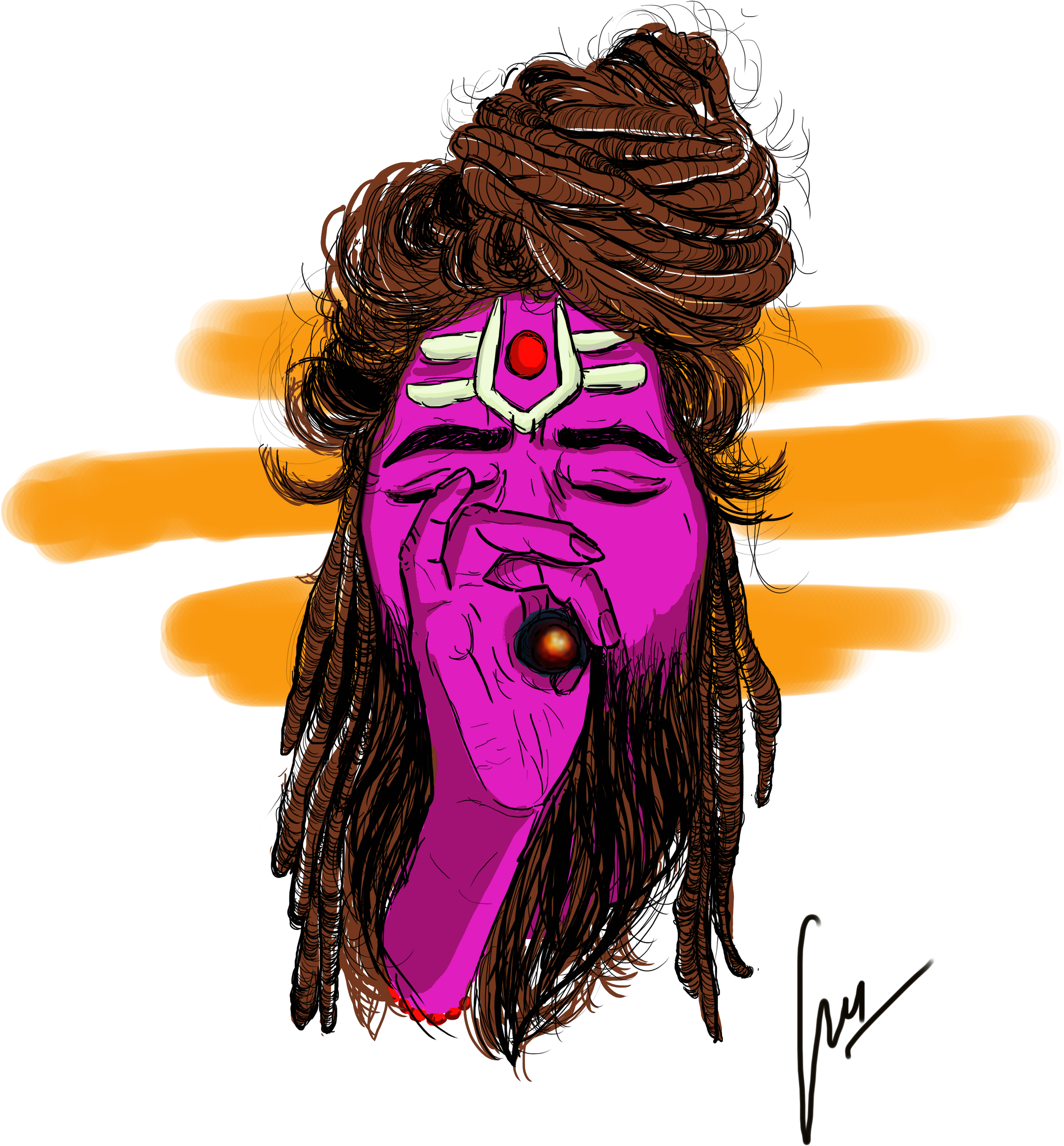 Chillam , Sadhu Illustration - Cartoon Aghori Baba (3064x2996), Png Download