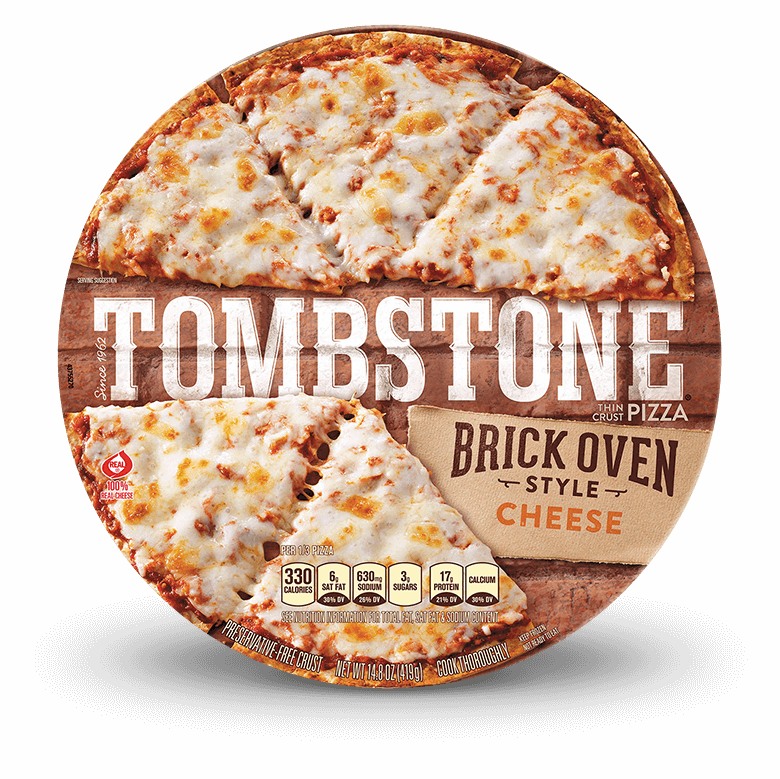 Tombstone Brick Oven Cheese Pizza - California-style Pizza (780x779), Png Download