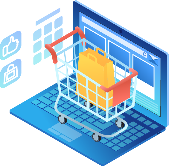 Ecommerce Development - Online Shopping (565x554), Png Download