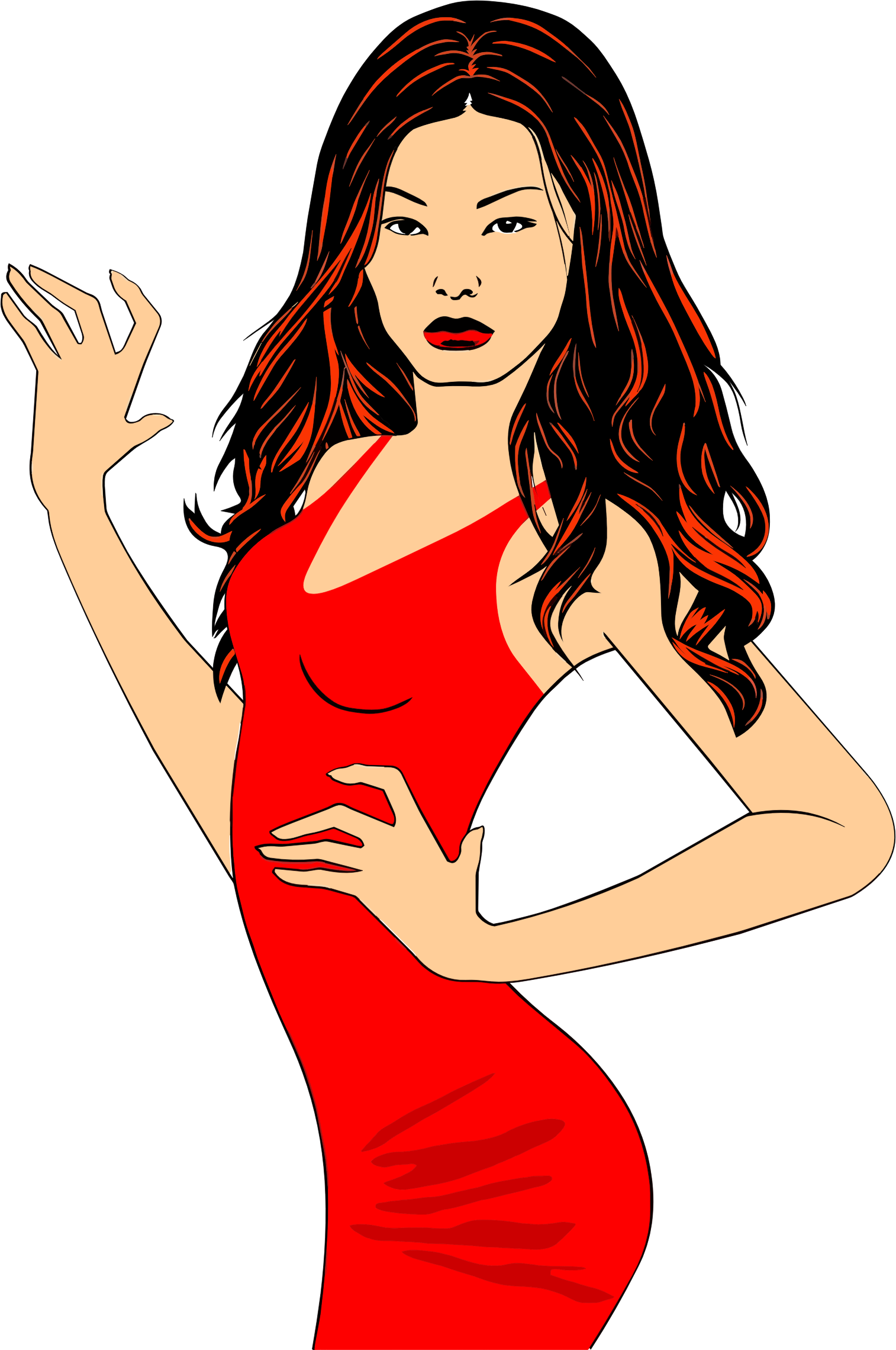 Big Image - Desenho De Mulher De Cabelo Vermelho (1514x2280), Png Download