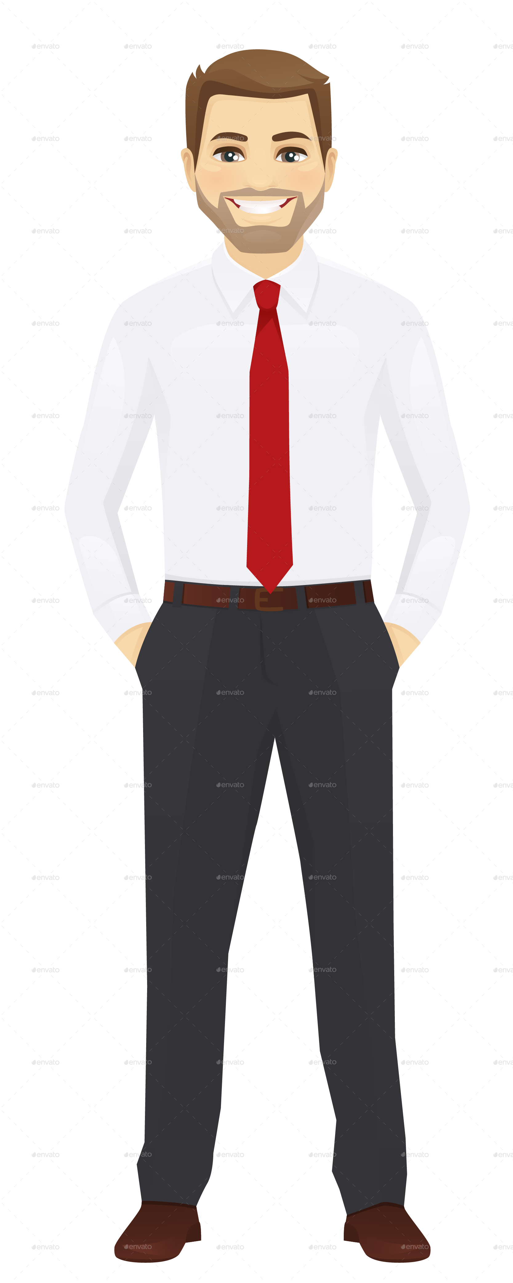 Business Man Cartoon (1667x4167), Png Download