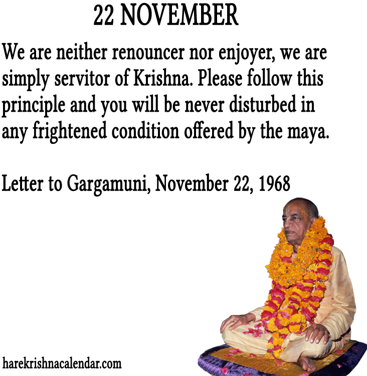 Srila Prabhupada Quotes For Month November - Quotes About 22 November (800x800), Png Download