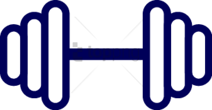 Free Png Download Blue Barbells Png Images Background - Clipart Barbell Png (850x442), Png Download