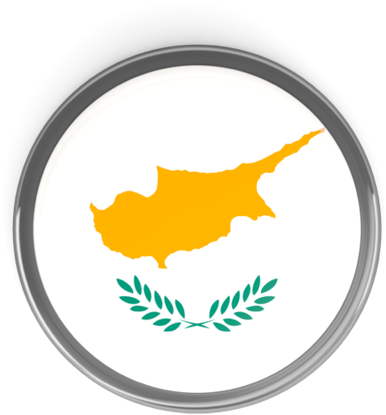 Metal Framed Round On Ilration Of Flag Cyprus - Cyprus Flag Button (640x480), Png Download