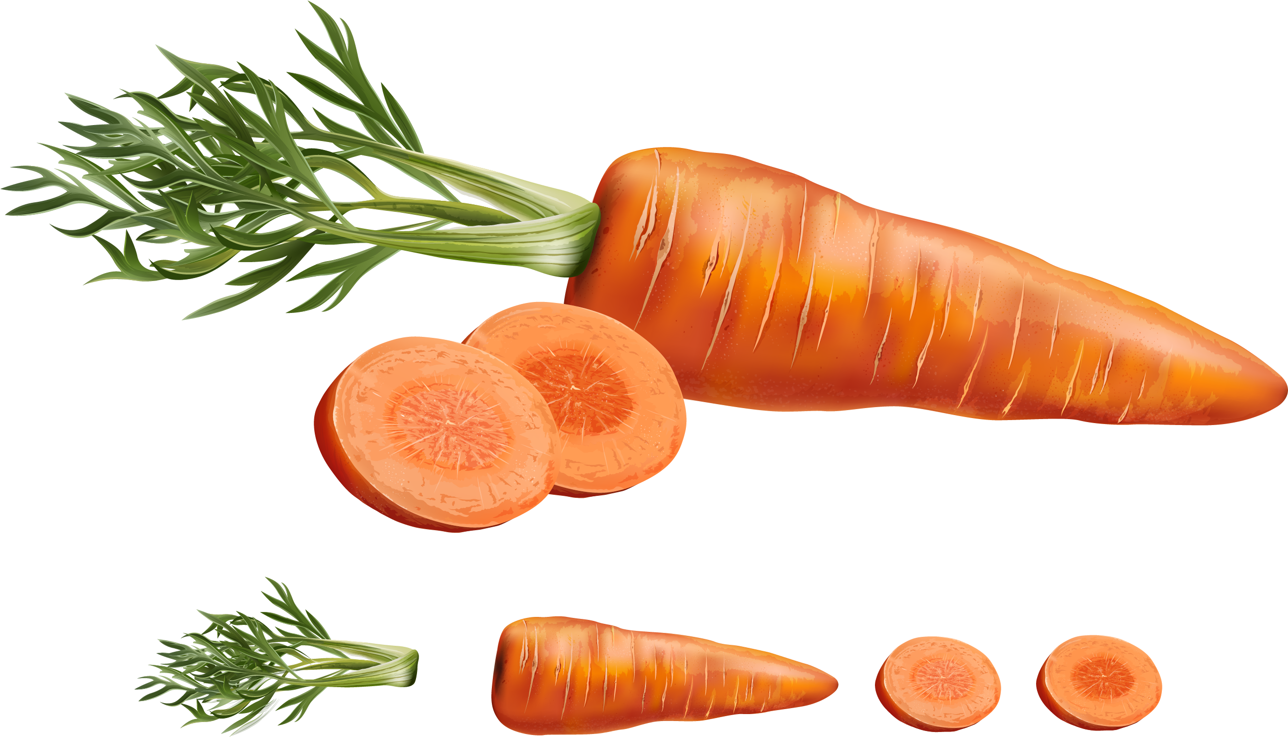 Carrot Juice Vegetable Carrots - Vegetables Sliced Png (2593x1486), Png Download