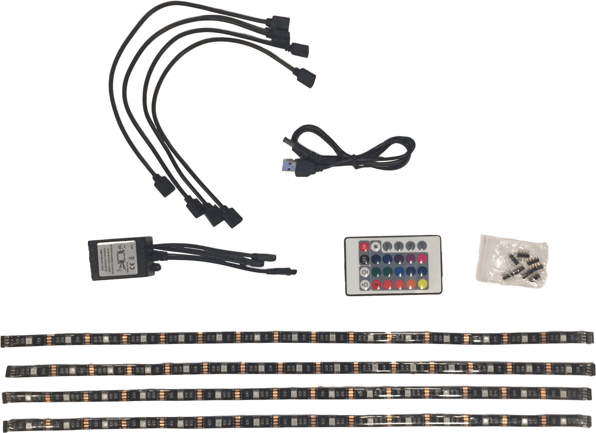 4 Strip Usb Mood-light - Sata Cable (2365x1773), Png Download
