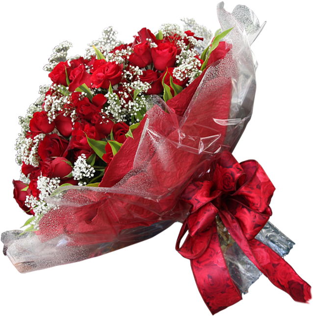 Bunch Of 25 Red Roses - Bouquet (764x711), Png Download
