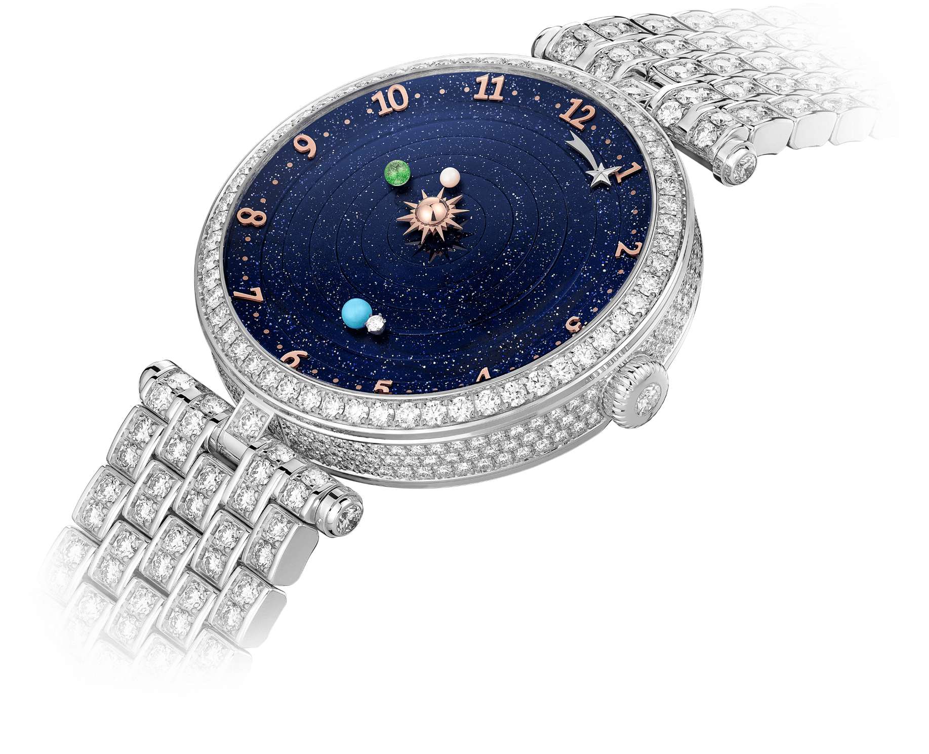 Lady Arpels Planétarium Watch,gold - Van Cleef & Arpels Lady Arpels Planétarium (2000x2000), Png Download
